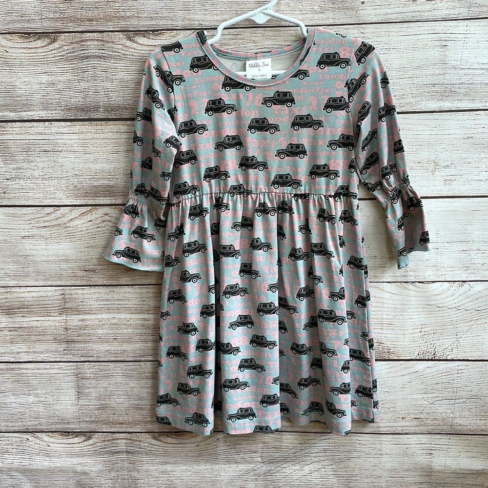 VINTAGE‎ MATILDA JANE DRESS IN HARD TO FIND LONDON TAXI PRINT